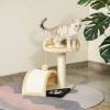 Afbeelding van PawHut Krabpaal 104 cm met kattenhol, speelbal en 2 ligvlakken, grijs