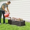 Afbeelding van Outsunny Tuinbed set Gegalvaniseerd staal 110x50x30 cm Donkergrijs