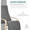 Afbeelding van HOMCOM Accentstoel van Polyester en Berkenhout, Grijs, 66,5L x 94B x 100H cm