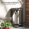 Afbeelding van Outsunny plantenstandaard - staal - 31x31x65 cm - zwart