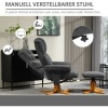Afbeelding van HOMCOM Relaxfauteuil met Ottoman - Donkergrijs, 79L x 80B x 104H cm