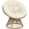 Afbeelding van Outsunny Draaibare Rotanstoel - Crèmewit, 93L x 81B x 87H cm, Staal en PE-rotan