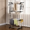 Afbeelding van HOMCOM Wasmand van staal en kunststof, 73L x 64B x 177H cm, zwart