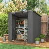 Afbeelding van Outsunny Tuinopbergtent - Verzinkt staal, PE - 187L x 120B x 204H cm - Donkergrijs