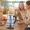 Afbeelding van HOMCOM Glazen Waterkoker, RVS - 21,7L x 21,4B x 26,3H cm - Zilver