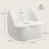 Afbeelding van HOMCOM Fauteuil, loungestoel met gebogen design, crèmewit, geen montage nodig