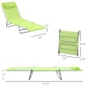 Afbeelding van Outsunny Green Tuinligstoel met Verstelbare Rugleuning, 182x56x24,5 cm