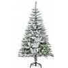 Afbeelding van HOMCOM Kunststof Kerstboom 150 cm Groen/Wit, 85L x 85B cm