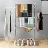 Afbeelding van HOMCOM mobiele wasdroger met inklapbaar kledingrek en wielen, 3 niveaus, 80-142 x 55 x 152 cm