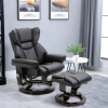 Afbeelding van HOMCOM Relaxfauteuil met voetensteun - Kunstleer, staal - Zwart