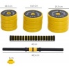Afbeelding van HOMCOM 25 kg verstelbare 3-in-1 halterset met lange stang - Geel A91-088V01