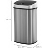 Afbeelding van HOMCOM Sensorafvalemmer RVS, ABS - 40,9 x 28,9 x 68 cm - Zilver