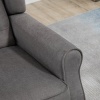 Afbeelding van HOMCOM Eenpersoonsstoel van polyester en hout - 74L x 86B x 102H cm - Donkergrijs