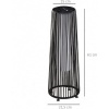 Afbeelding van Outsunny Rattan lamp PE, staal, PP 21,5L x 21,5B x 61H cm Zwart