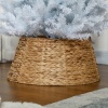 Afbeelding van HOMCOM Kerstboomrok Ø 60 cm van waterhyacint, kerstboommand voor feest en kerst, natuurlijk
