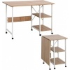 Afbeelding van HOMCOM Bijzettafel MDF, IJzer, Kunststof - 107L x 55B x 76H cm - Wit + Natuur