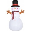 Afbeelding van HOMCOM Opblaasbare sneeuwman 100B x 80D x 182H cm Wit/Zwart