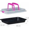 Afbeelding van Bakvorm met deksel - 3-in-1 - 40 x 32,5 cm - zwart-roze