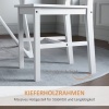 Afbeelding van HOMCOM Eetkamerstoel van Grenenhout 41,5L x 46B x 90H cm Wit