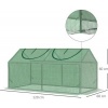 Afbeelding van Outsunny - Tuinkas - met 2 halfronde ramen - 120L x 60B x 60H cm - Groen