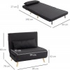 Afbeelding van HOMCOM - Scandinavische Loungestoel - Zwart - Verstelbare Rugleuning