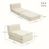 Afbeelding van HOMCOM 1-zits fauteuil met verwarming en opvouwbare matras, crèmekleurig corduroy