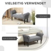 Afbeelding van HOMCOM Bettbank van schuimstof, zeildoek - 102 x 36 x 51 cm - Donkergrijs