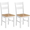 Afbeelding van HOMCOM Eetkamerstoel van Rubberhout 50,5L x 40B x 88,5H cm Eikenkleur