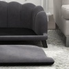 Afbeelding van PawHut - Hondenbank met Rugleuning - Zachte Bekleding - Grijs