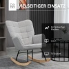 Afbeelding van HOMCOM - Schommelstoel - Fleece Look - Met Armleuningen - Lichtgrijs
