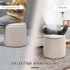 Afbeelding van HOMCOM Zitthocker Set - Polyester, Sperrholz - 40L x 40B x 41H cm - Crèmewit