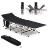Afbeelding van Outsunny Opvouwbaar Veldbed met Draagtas, Campingligstoel, Zwart, 190 x 68 x 52 cm