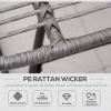Afbeelding van Outsunny - Rattan Stoel Set - Metaal - PE Rattan - Grijs