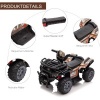 Afbeelding van HOMCOM elektrische quad kinderauto 6V met LED koplamp voor 18-36 maanden, zwart 66 x 44 x 42 cm