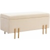 Afbeelding van HOMCOM Bank met Opbergruimte - Fluweel, Hout - 100L x 40B x 42H cm - Beige