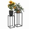 Afbeelding van Outsunny plantenstandaard - staal - 31x31x65 cm - zwart