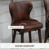 Afbeelding van HOMCOM bistrokruk - eetkamerstoel met voetensteun en rugleuning - bruin