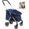 Afbeelding van PawHut Hondentrolley - Polyester, Aluminium - 80L x 48,5B x 106H cm - Blauw