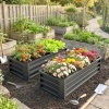 Afbeelding van Outsunny Tuinbed set Gegalvaniseerd staal 110x50x30 cm Donkergrijs
