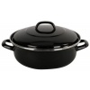 Afbeelding van BK Fortalit Emaille Braadpan 24cm/2.5L - Inductie - Ovenbestendig - Zwart/Blauw
