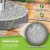 Afbeelding van tillvex® Granieten parasolvoet met wielen en telescoopgreep 27 kg rond