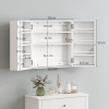 Afbeelding van HOMCOM Wandmedicijnkast met 4 planken en dubbele deur, afsluitbaar, wit, 53 x 20 x 53 cm