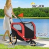 Afbeelding van PawHut 2-in-1 Hondenaanhanger, Fietskar voor Honden, Max. 30 kg, Rood