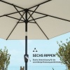 Afbeelding van Outsunny Tuinparasol - Metaal, Polyester - Ø270 x 219H cm - Crème