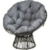Afbeelding van Outsunny Papasan fauteuil met grijze rotan bekleding en 360 graden draaifunctie