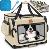 Afbeelding van TRESKO® Opvouwbare hondenbox met likmat en spatel, L, 70 x 52 x 52 cm, beige