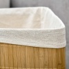 Afbeelding van HOMCOM Bamboe wasmand met deksel, 55L, uitneembare zak, voor badkamer en slaapkamer