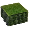 Afbeelding van Outsunny Kunstgras Tegels, Set van 10, Geruit, 30x30 cm, 3,5 cm Dikte, Groen