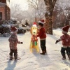 Afbeelding van Outsunny Verlichte Kerstdecoratie van Staal en Polyester, 64x20x70 cm, Geel