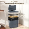 Afbeelding van Homcom Sensor Prullenbak - Kunststof - 27,6L - Grijs